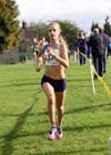 Jessica Parsons (Vale Royal) leads the under-17 womens Northern Cross Country Relays, Graves Park, Sheffield.